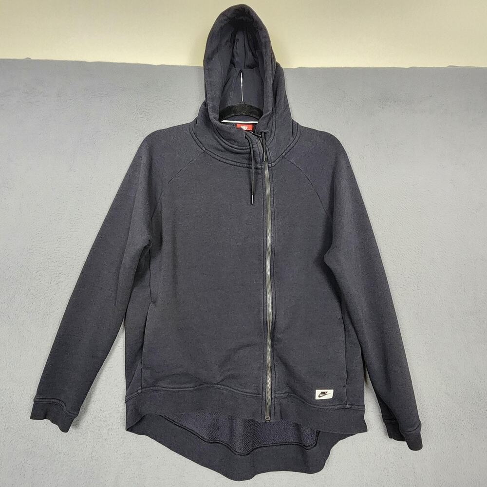 Nike Modern Cape Jacket Hoodie Womens Medium Black Full Zip Fleece 804577-010